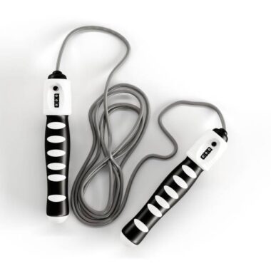 A 3d render of jumping rope with a counter isolated on a white background